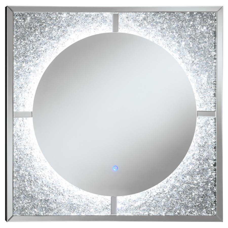 (image for) Theresa 39 x 39 Inch Wall Mirror with LED Lighting Silver