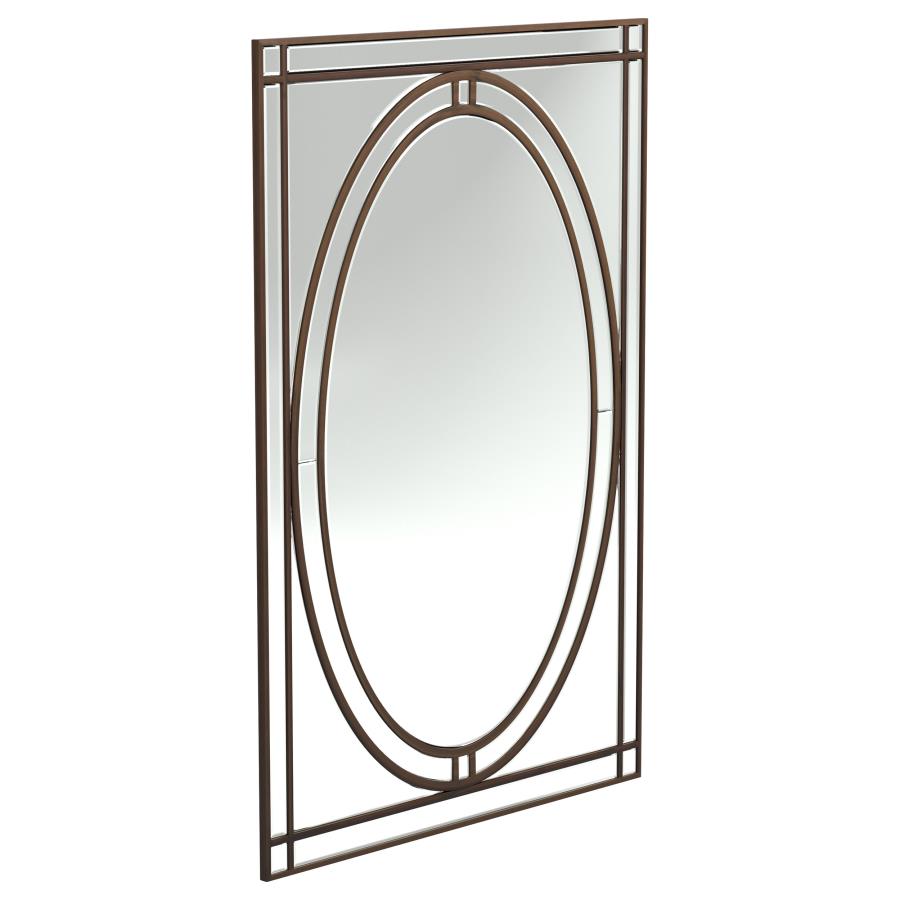 (image for)  32 x 47 Inch Bevel Edge Framed Wall Mirror Black