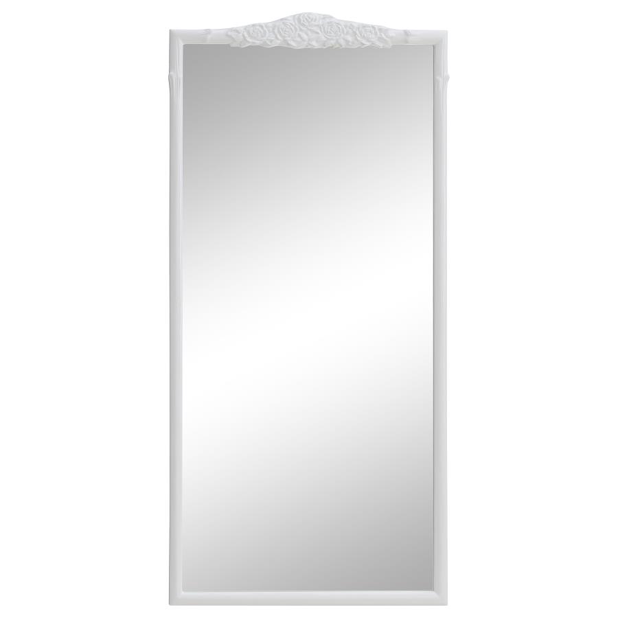 (image for) Sylvie 30 x 65 Inch French Provincial Floor Mirror White