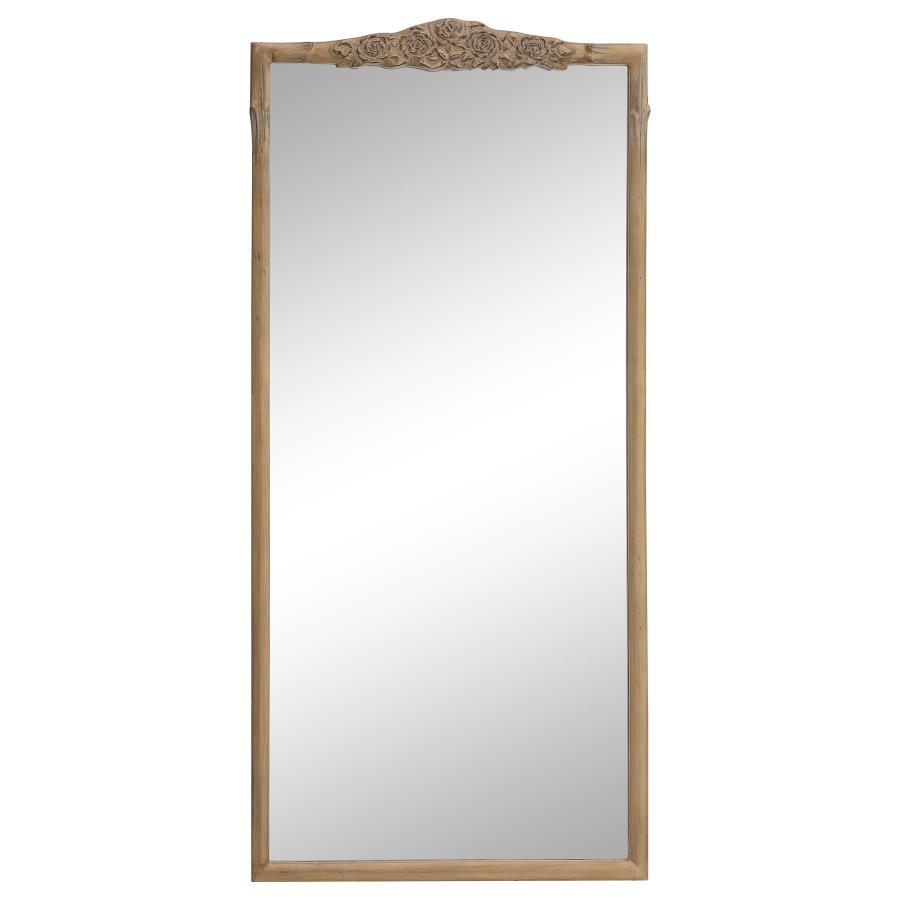 (image for) Sylvie 30 x 65 Inch French Provincial Floor Mirror Gold