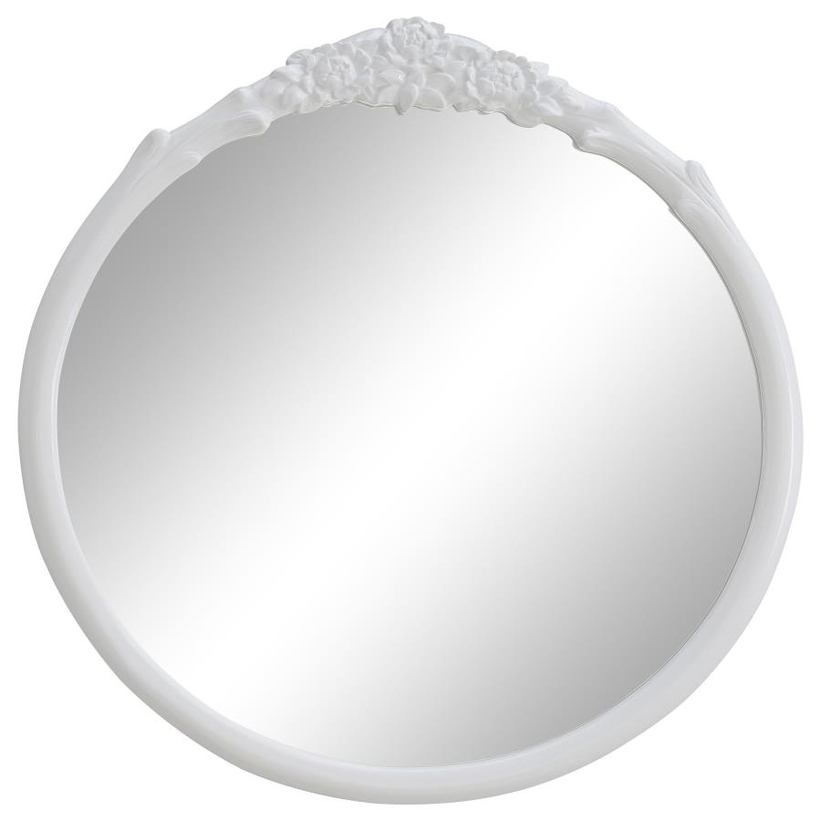 (image for) Sylvie 30 x 31 Inch French Provincial Wall Mirror White