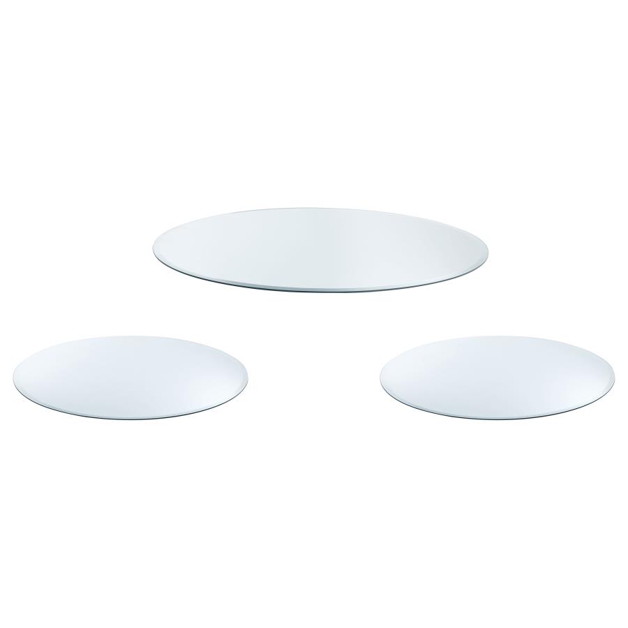 (image for) 3-piece Occasional Table Clear Tempered Glass Top