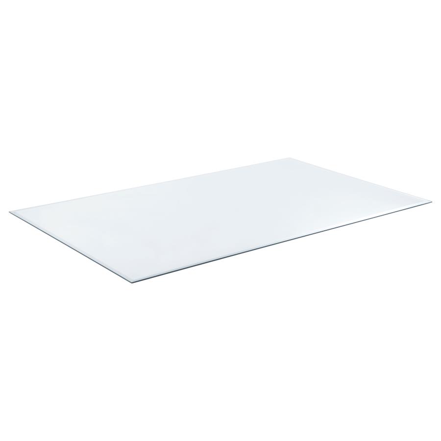 (image for) 52x27-inch 6mm Rectangular Clear Tempered Glass Top