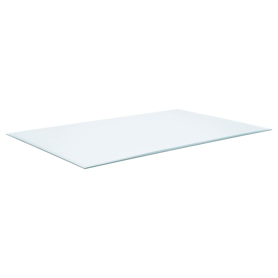 (image for) 72x42-inch 8mm Rectangular Clear Tempered Glass Top